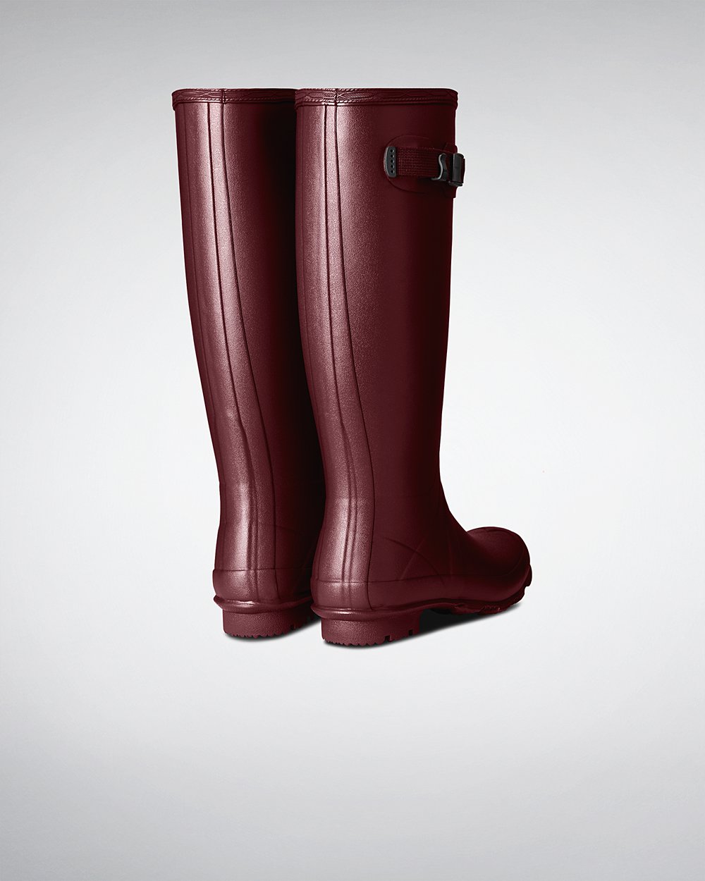 Women Hunter Norris Field Neoprene Lined | Tall Rain Boots Purple Red | NZ-60475-XSTR